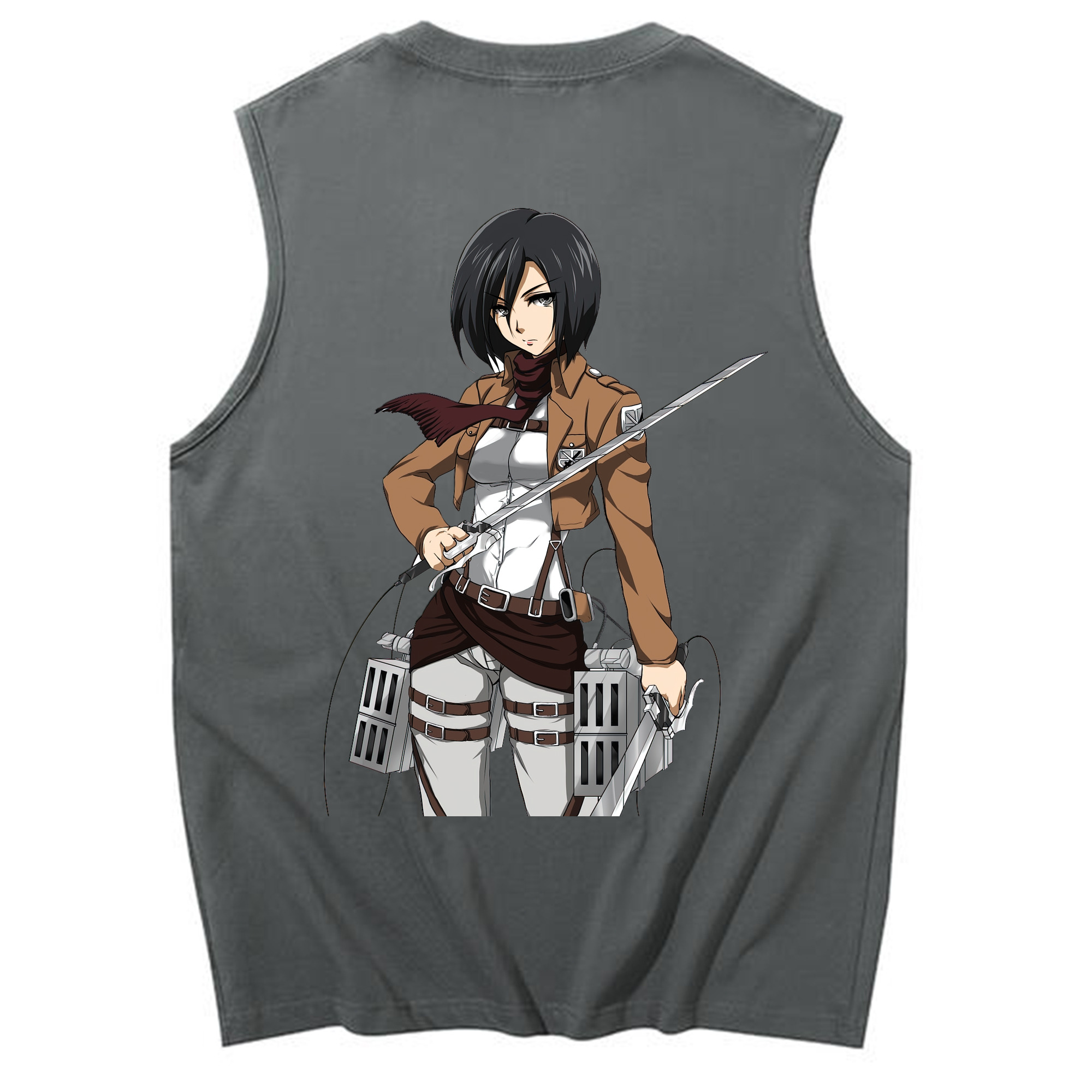 （画像用） 進撃の巨人 ミカサ·アッカーマン Attack on Titan Mikasa Ackerman コットン100％タンクトップ（背面プリント）